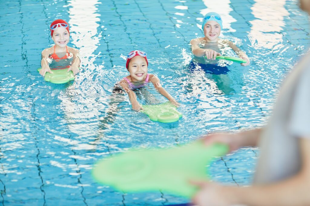 Kids swimming